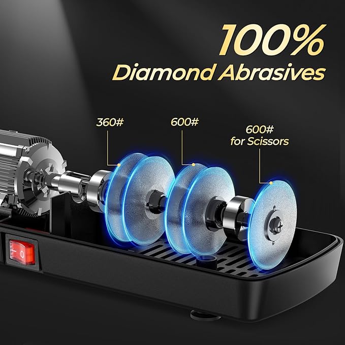 Narcissus Knife Sharpener, Diamond Abrasives Electric Knife Sharpener - Image 3