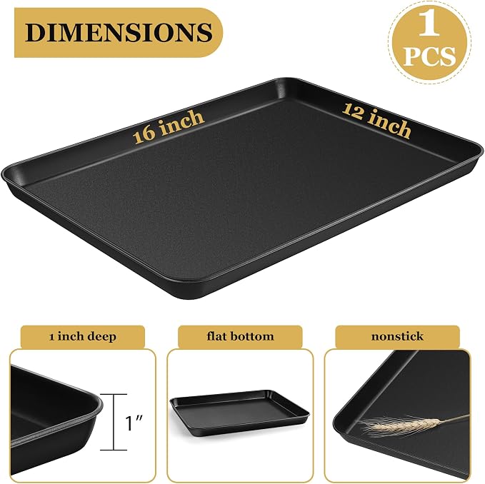 E-far 16x12 Inch Baking Sheet, Non-stick Cookie Sheet Pan - Image 2