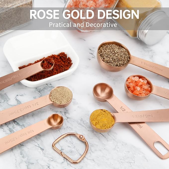 Measuring Spoons, SUS304 Stainless Steel Measuring Cups Set of 7 Piece: 1Tbsp - Image 4