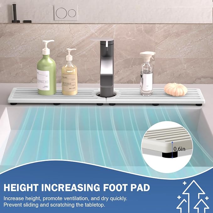 Stone Faucet Mat for Kitchen Sink, Water Absorbing Sink Water Splash Guard - Image 8