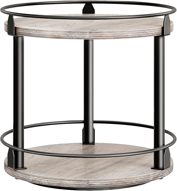 YATINEY Lazy Susan Organizer, Rotating Spice Rack, 2 Tier Spice Turntable by Yatiney