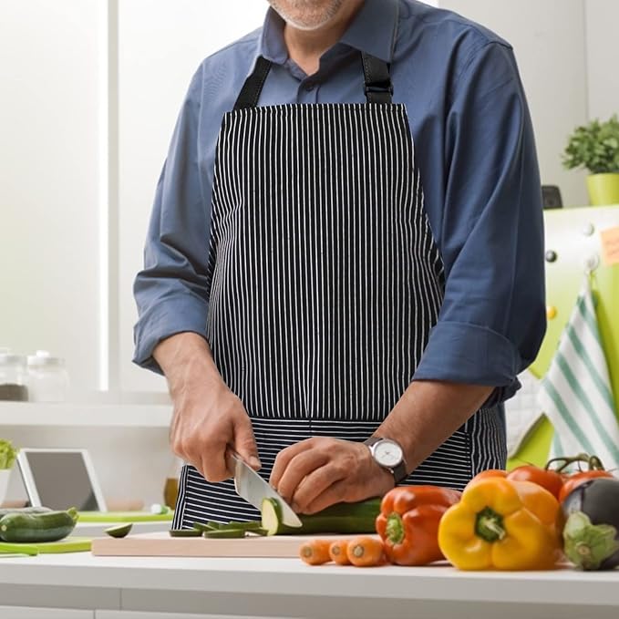 NLUS 2 Pack Kitchen Cooking Aprons, Adjustable Bib Soft Chef Apron - Image 6