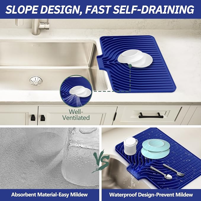 Dish Drying Mat for Kitchen Counter, - Image 4