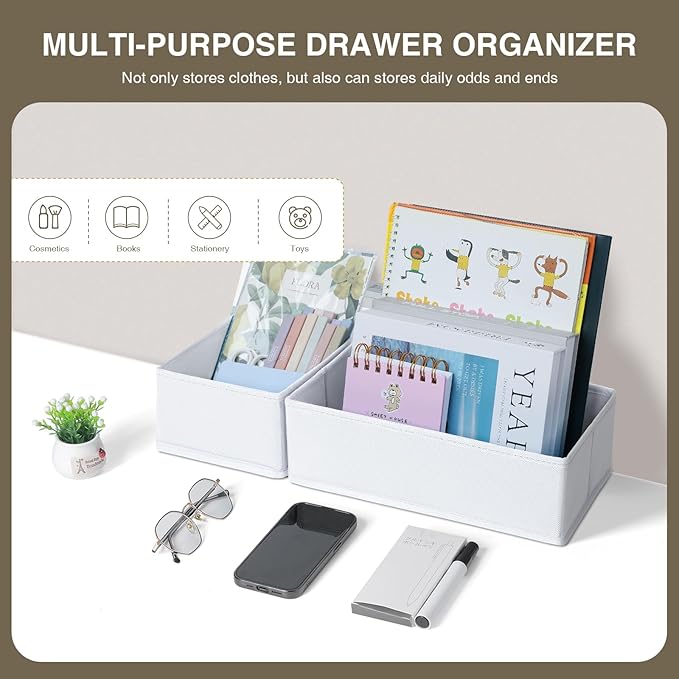 DIMJ Drawer Organizer Clothes, 12 Pack Fabric Closet Organizers and Storage - Image 6