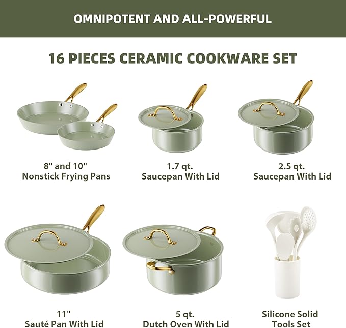 VONIKI Ceramic Cookware Set - Image 2