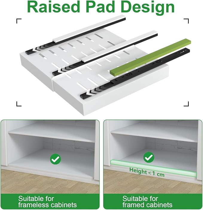 PAKETA 4 Pack Expandable Pull Out Cabinet Organizer, Upgrade 3 Slide Rails - Image 5