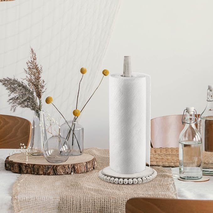 Farmhouse Paper Towel Holder Countertop White Wood Rustic Christmas Paper Towel - Image 5