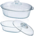 Glass Baking Dishes for Oven, 2 Pack Casserole Dishes by KAKO