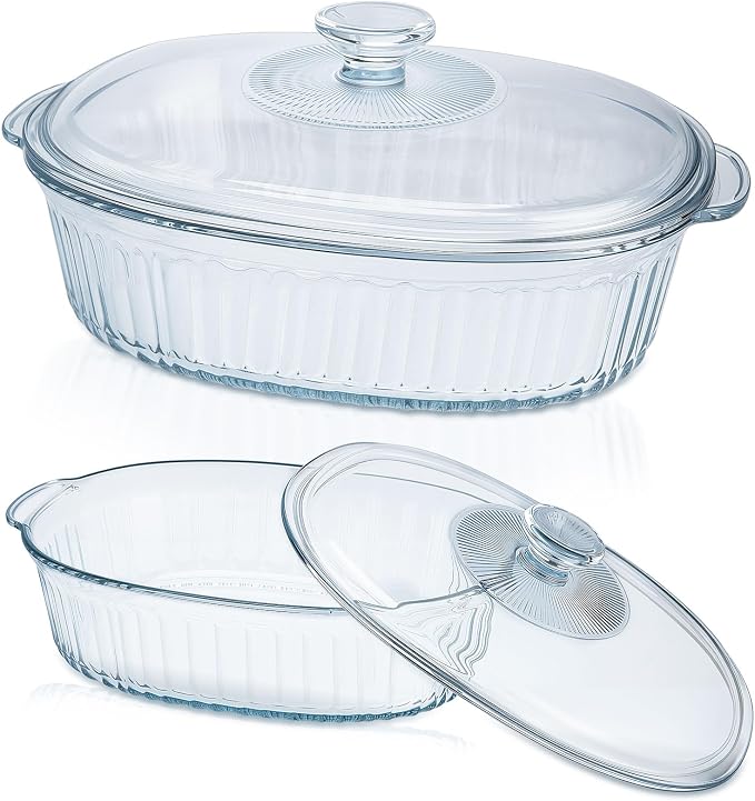 Glass Baking Dishes for Oven, 2 Pack Casserole Dishes by KAKO