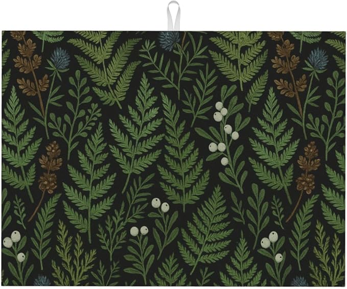 Black Sage Green Plant Dish Drying Mats by Unknown