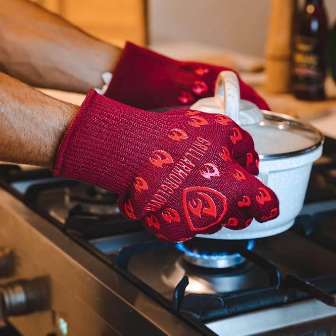 Grill Armor Oven Gloves with Fingers – 932°F Heat, Fire & Cut Resistant Mitts - Image 5