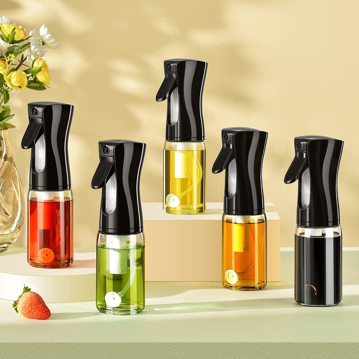 Oil Sprayer for Cooking, 200ml Glass Olive Oil Sprayer Mister, Olive