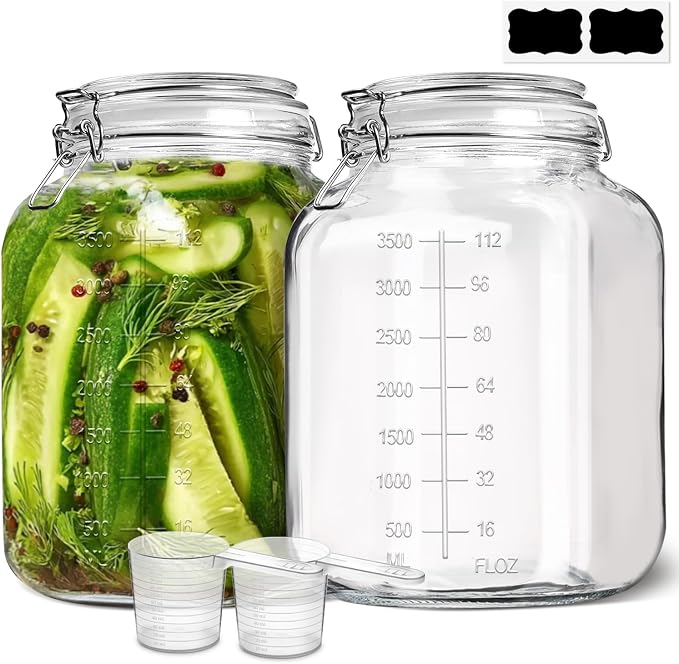 ComSaf 1 Gallon Square Glass Jars by ComSaf