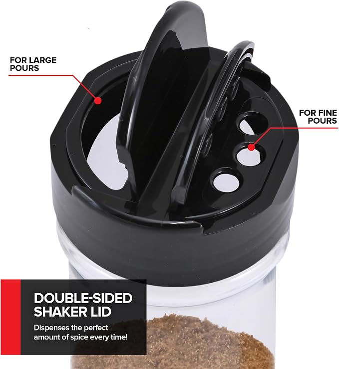 6 Pack 5.5 oz Round Plastic Spice Jars, Empty Seasoning Containers - Image 4