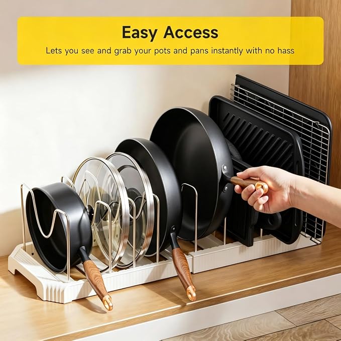 MUDEELA Pots and Pans Organizer under Cabinet, Pot Rack - Image 8