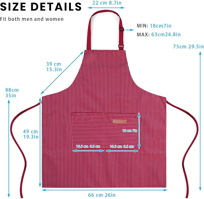 BeLuyi 2 Pack Adjustable Bib Apron - Image 3