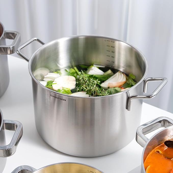 316 Stainless Steel 12.7 Quart Heavy Duty Stock Pot - Image 9