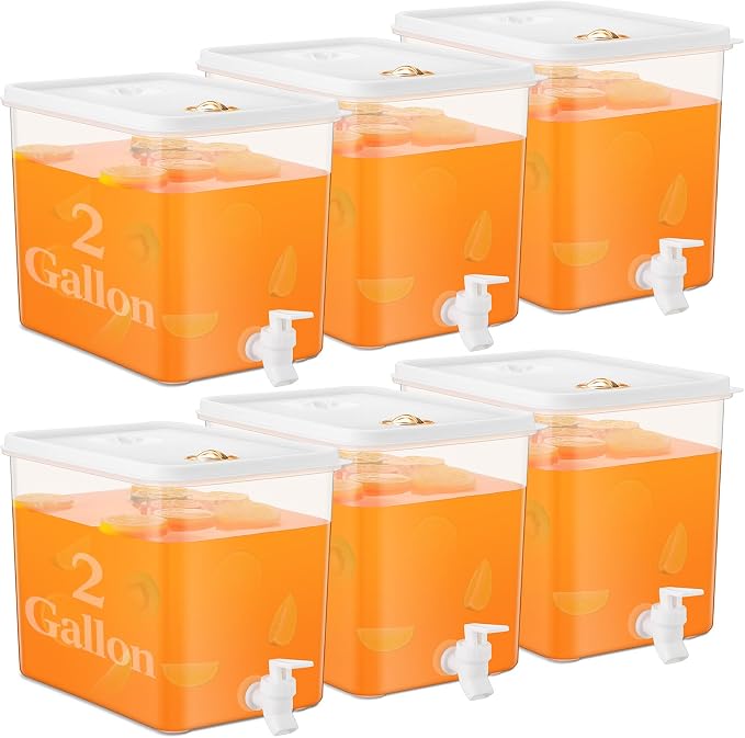 Domensi 6 Pack 2 Gallon Drink Dispenser by Domensi