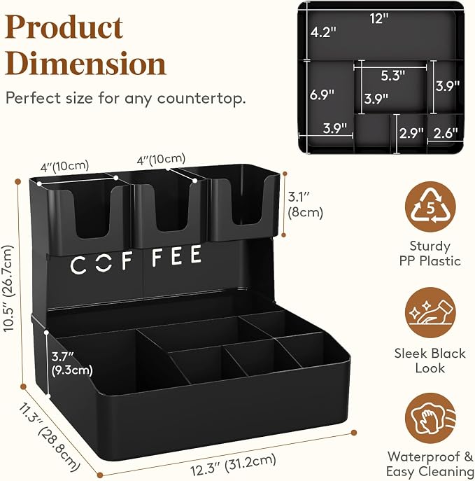 Lifewit 2-tier Coffee Station Organizer Caddy - Image 3