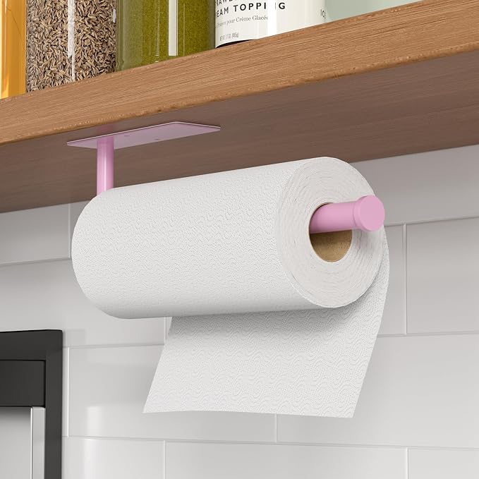 Paper Towel Holder Under Cabinet, Self-Adhesive, No Drilling, Stainless Steel - Image 2