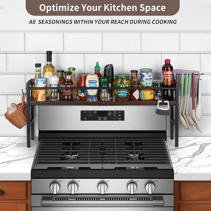 Meangood Spice Rack Shelf for Kitchen Stove, Over the Stove Shelf - Image 3