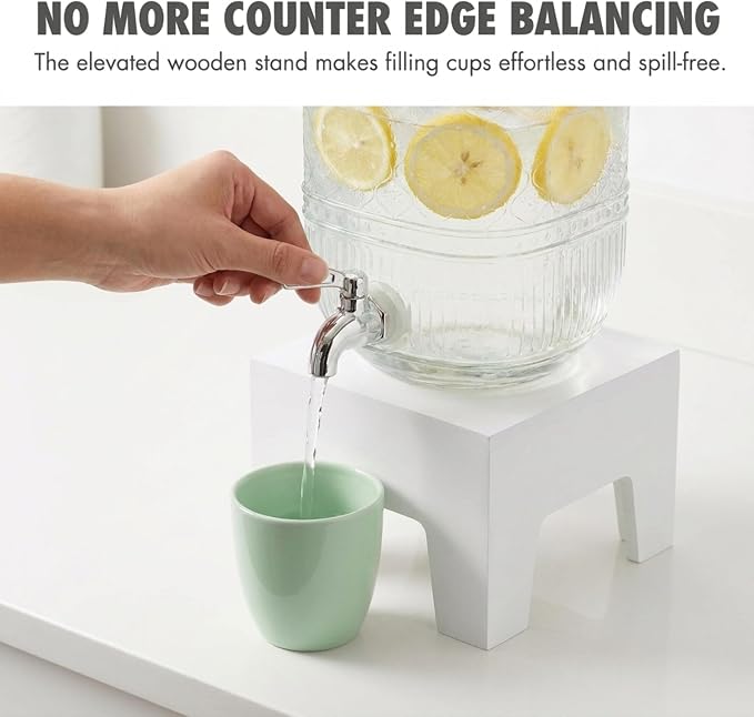 Beverage Dispenser 1 Gallon, Glass Drink Dispenser - Image 4