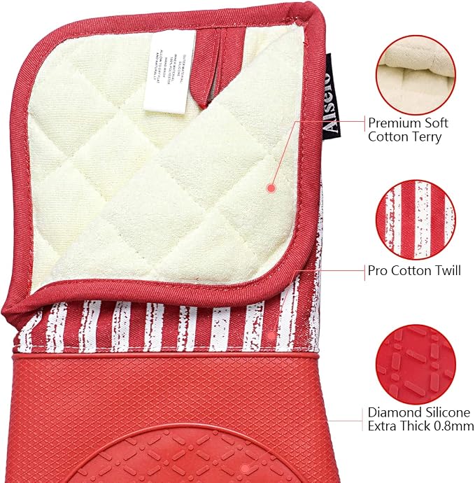 Alselo Silicone Oven Mitts Heat Resistant 932℉ - Image 5