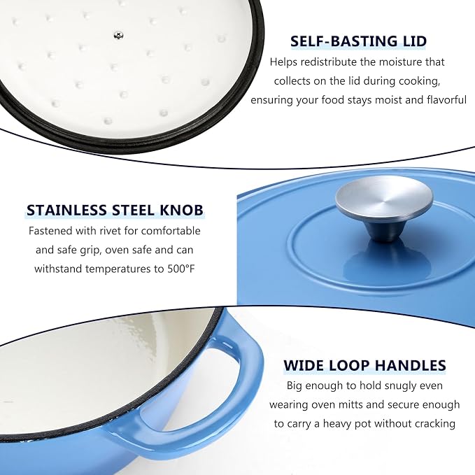 3 Qt Enameled Cast Iron Dutch Oven - Image 8