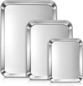 LIANYU 3 Pack Stainless Steel Baking Sheets, Cookie Sheet Pan by LIANYU