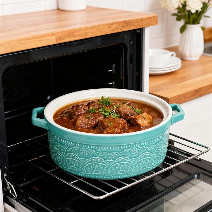 Elsjoy 2 Quart Round Ceramic Casserole Dish - Image 8