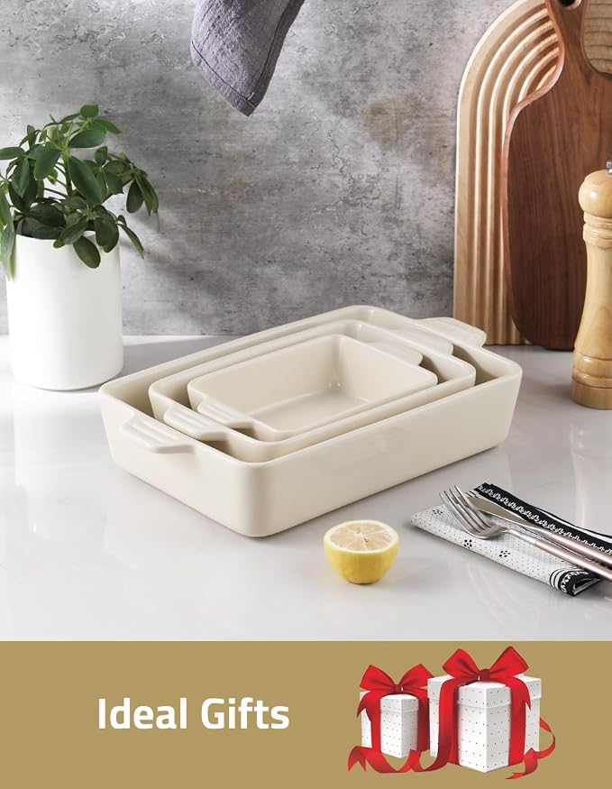 Sweejar Ceramic Bakeware Set, Rectangular Baking Dish - Image 6