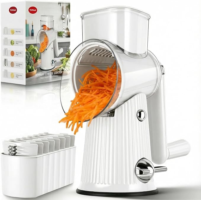 Rotary Cheese Grater with Handle by TOPAA
