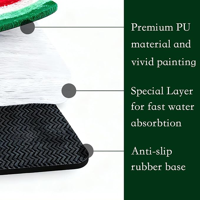 Summer Nautical Dish Drying Mat: 12’’x20’’ Red Green Absorbent Dish Drying Pad - Image 7