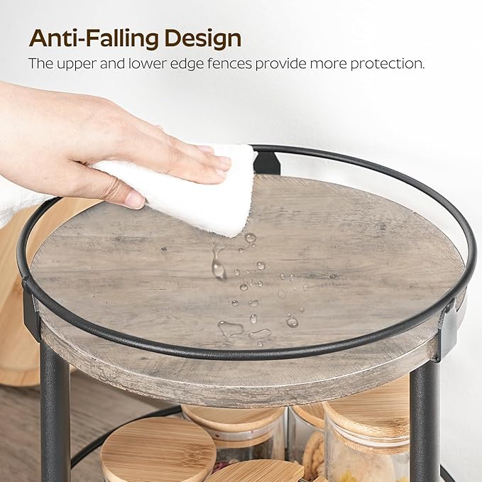 YATINEY Lazy Susan Organizer, Rotating Spice Rack, 2 Tier Spice Turntable - Image 5