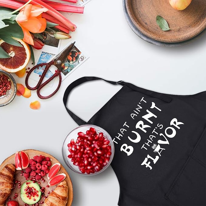 Rosoz Funny BBQ Black Chef Aprons - Image 2
