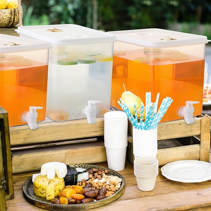 Domensi 4 Pack 2 Gallon Fridge Beverage Drink Dispenser - Image 6