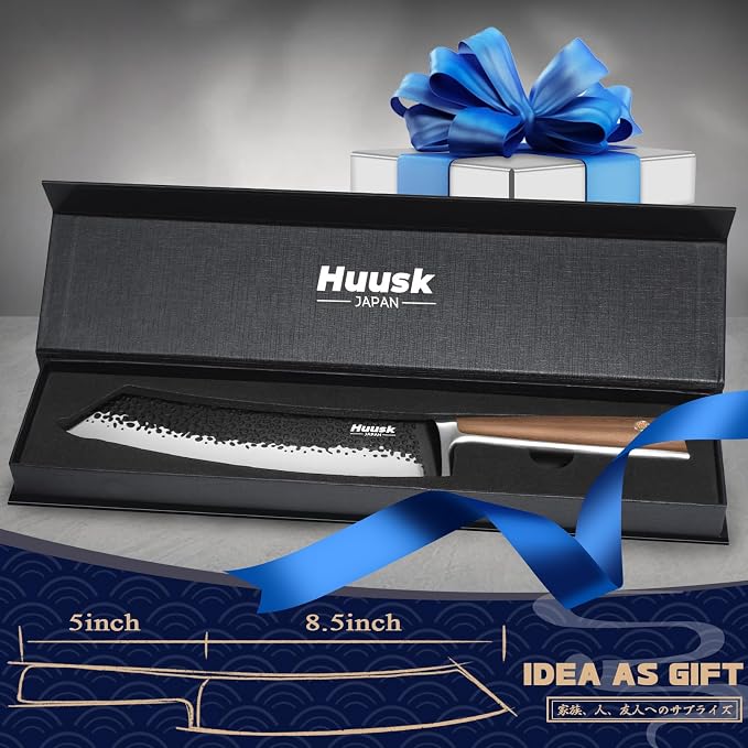 Huusk Butcher Knife 8.5 Inch Meat Cleaver Knife Japanese Vegetable Cleaver High - Image 6