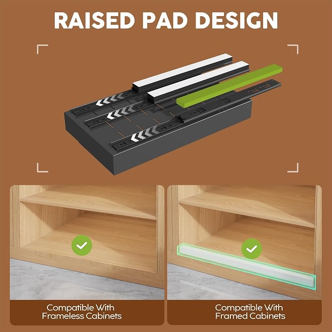 Seinloes 4 Pack Expandable Pull Out Cabinet Organizer 21" Deep - Image 2