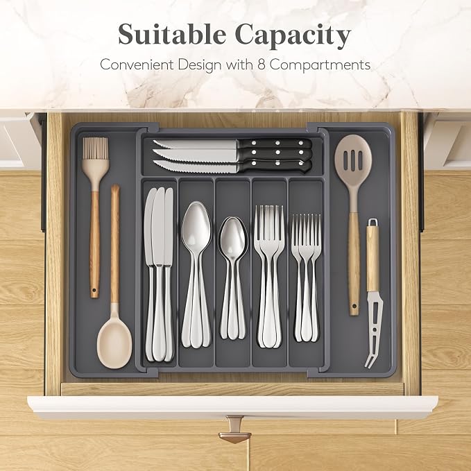 Lifewit Silverware Drawer Organizer, Expandable Utensil Tray - Image 3