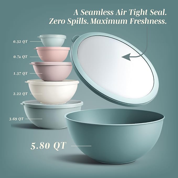 COOK WITH COLOR Mixing Bowls with TPR Lids - Image 2