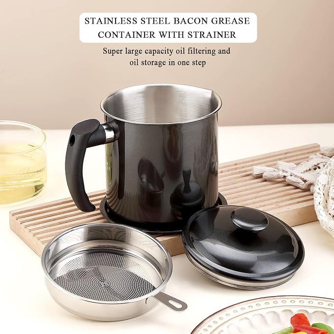 Kyraton Black Bacon Grease Container - Image 3