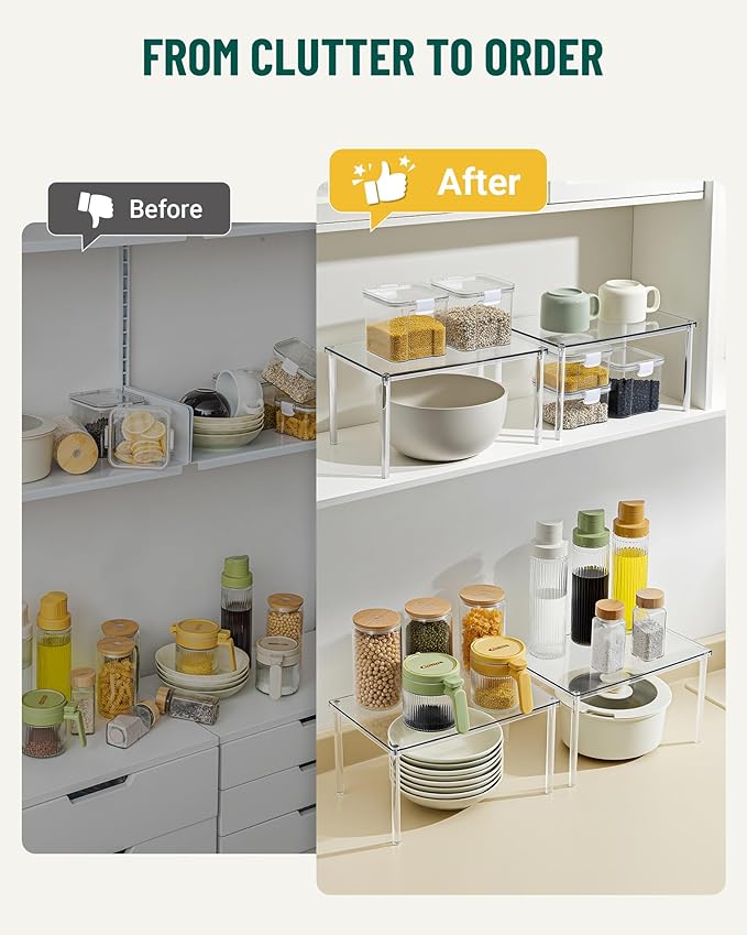 Bobomoment Acrylic Cabinet Organizer, Desk Countertop Shelf Organizer, Pantry - Image 6