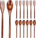12 Pieces Wooden Forks and Spoons by Renawe
