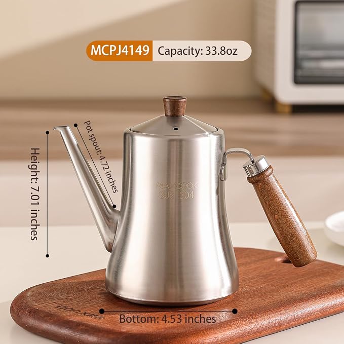 18/8 Stainless Steel Olive Oil Dispenser 1000ml/33.8oz Drip-Free Pouring Oil - Image 2