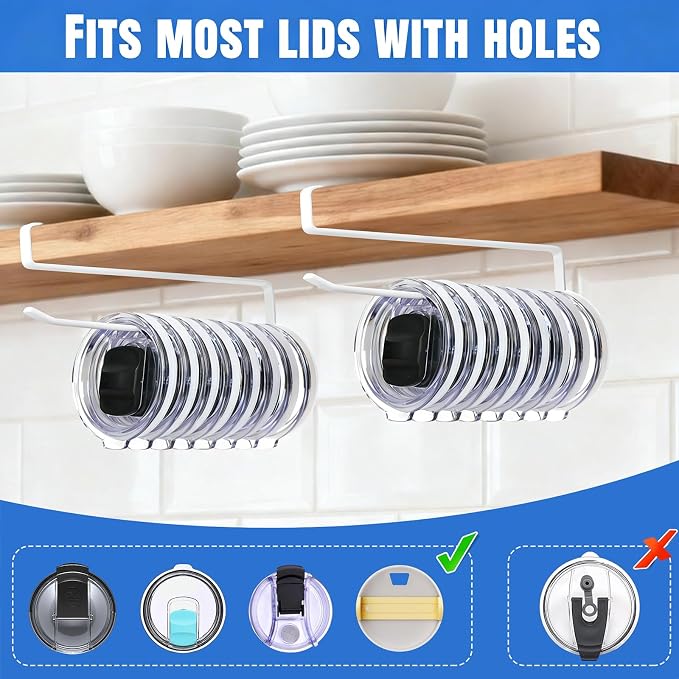 1 Pack Tumbler Lid Organizer, Versatile Cup & Water Bottle Lid Holder, Upgraded - Image 4