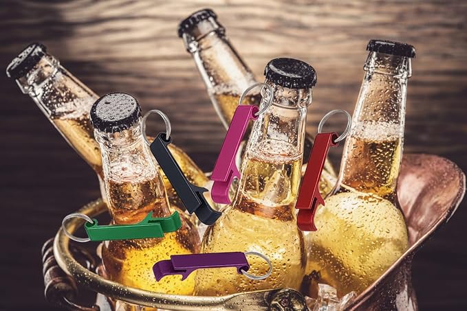 50 Pcs Bottle Openers, Soda Beverage Beer Bottle Opener Keychain, Small and - Image 6