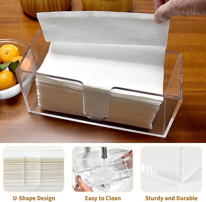 1 Pack Acrylic Paper Towel Holder, Countertop Napkin Dispenser - Image 3