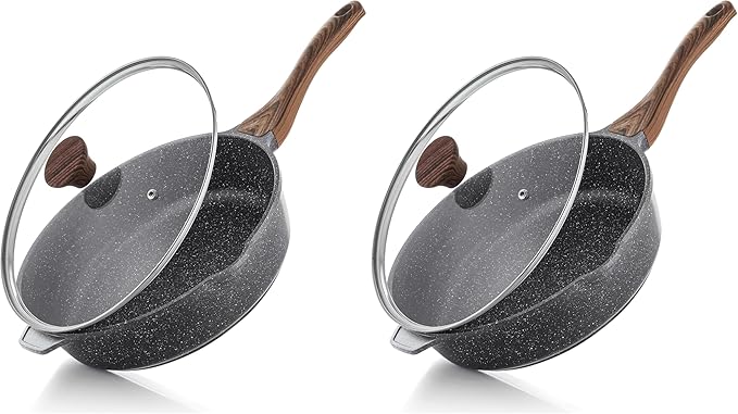 SENSARTE Nonstick Deep Frying Pan Skillet, 12-inch Saute Pan by SENSARTE