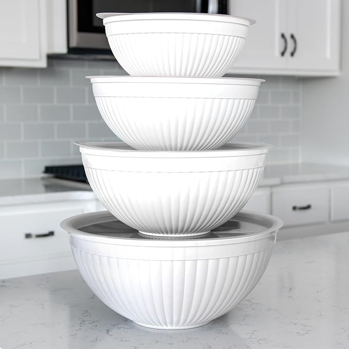 Nordic Ware Prep and Serve Mixing Bowls Set, Glacier White - Image 3