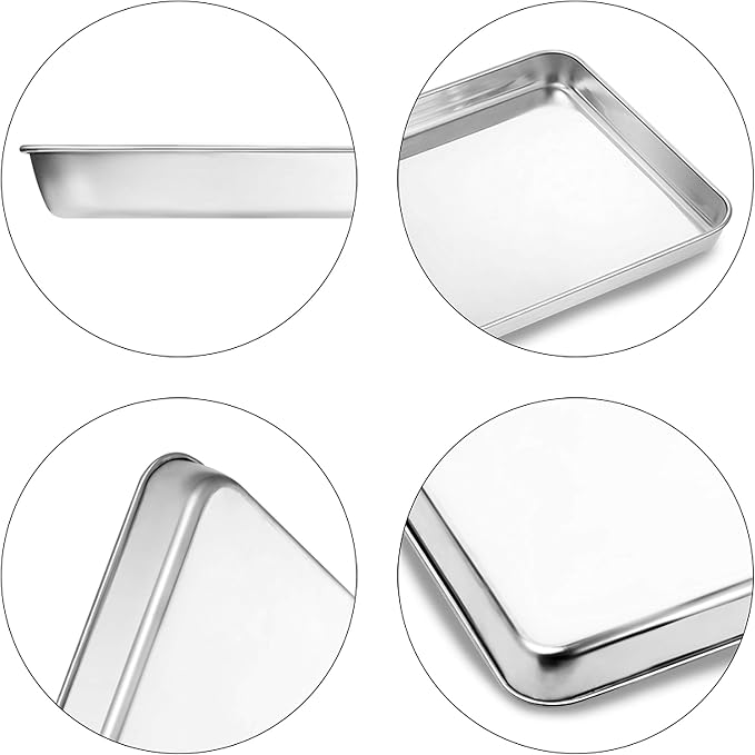 Baking Sheets Set of 2, Bastwe 20 inch Stainless Steel Bakeware Baking Pans - Image 5